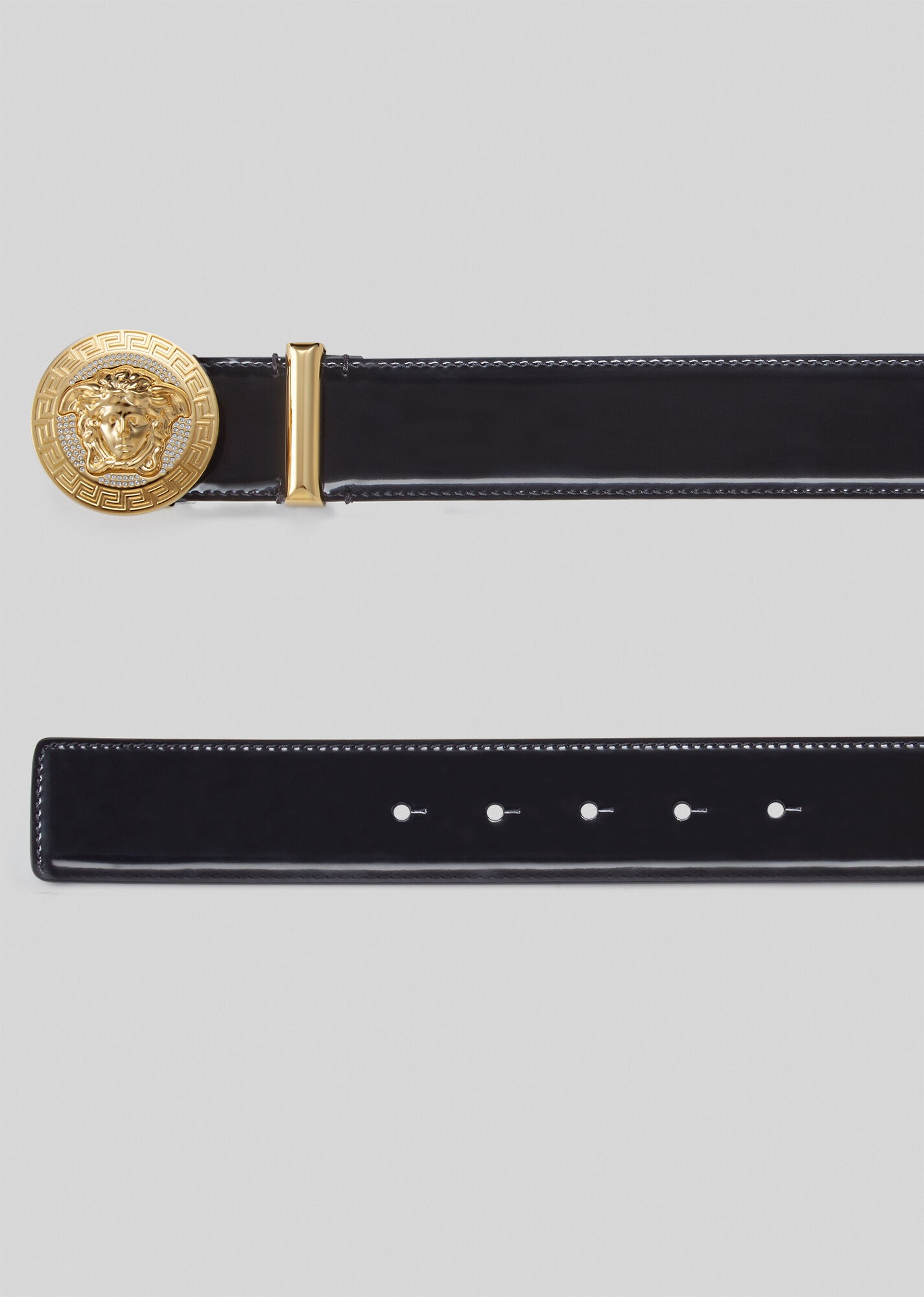 Medusa Leather Belt with Crystals - 3