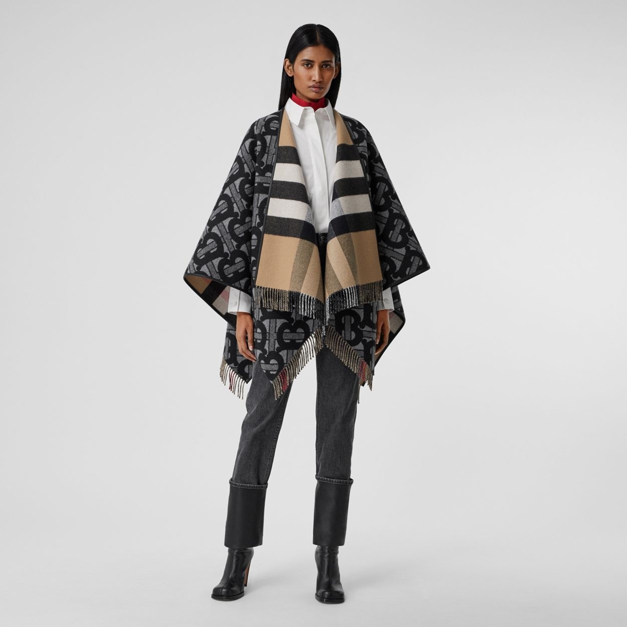 Monogram Wool Cashmere Jacquard Cape - 2