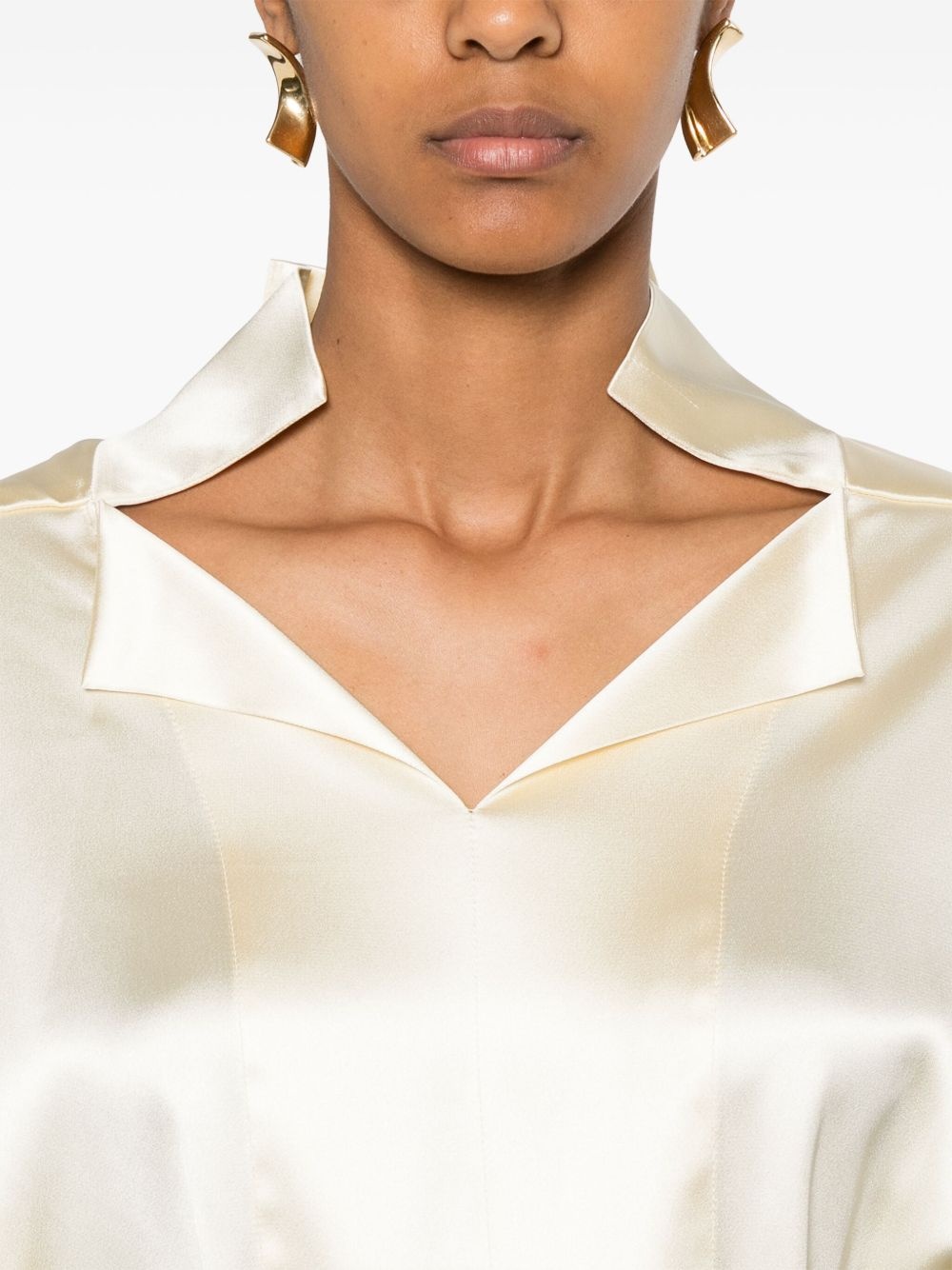 stand-up collar blouse - 5