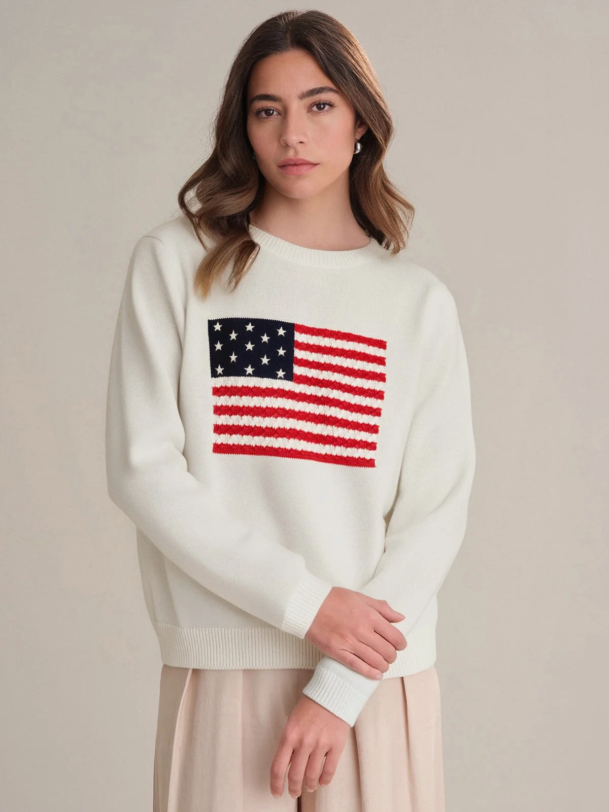 America: Crewneck Cotton Sweater - 1