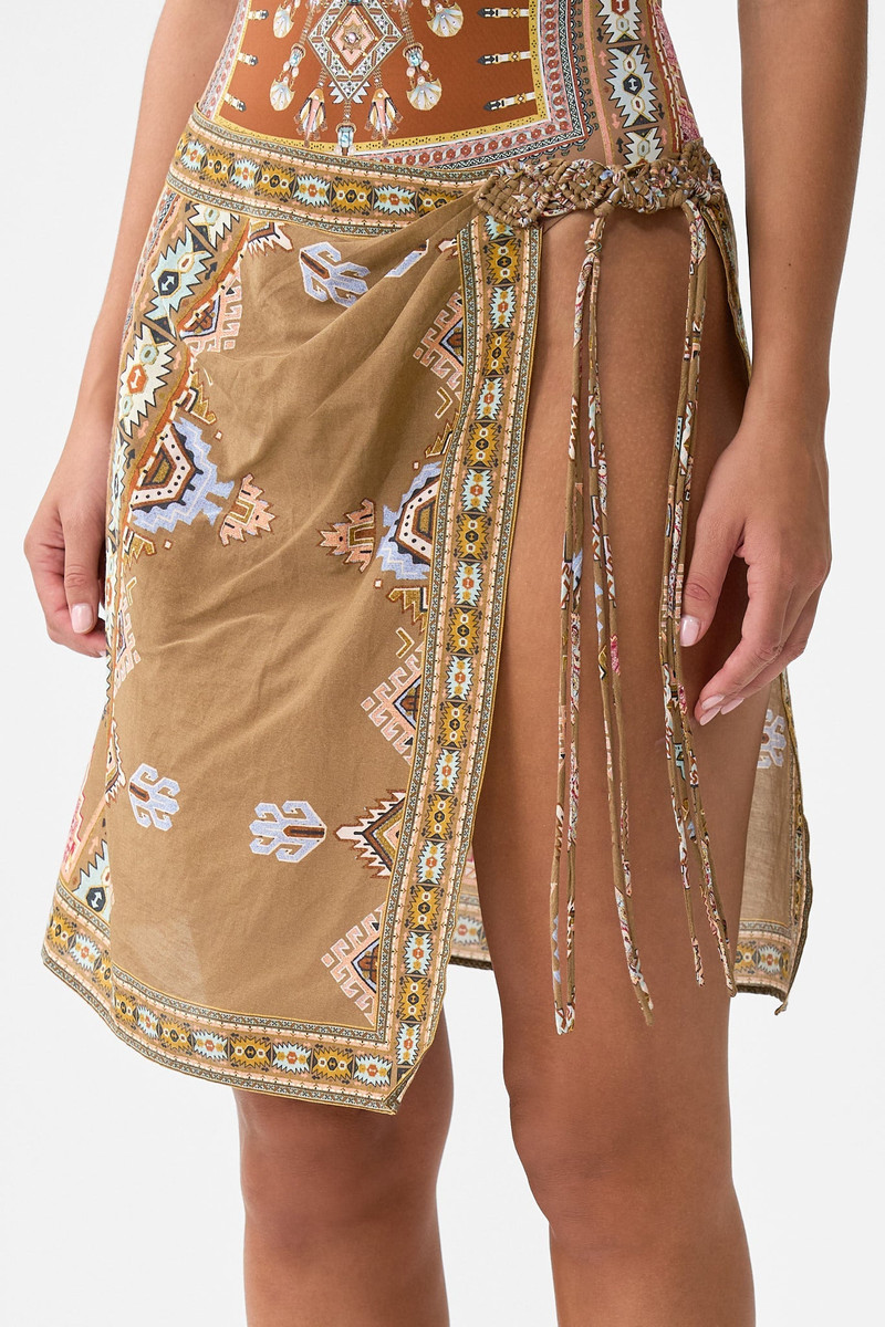 WOVEN SHORT SARONG WITH MACRAME TIE WAIST 5