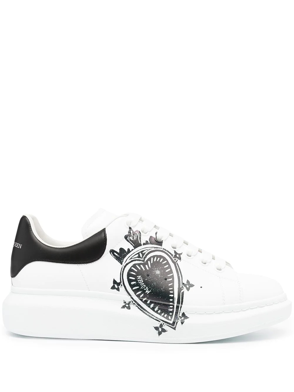 graphic-print lace-up sneakers - 1