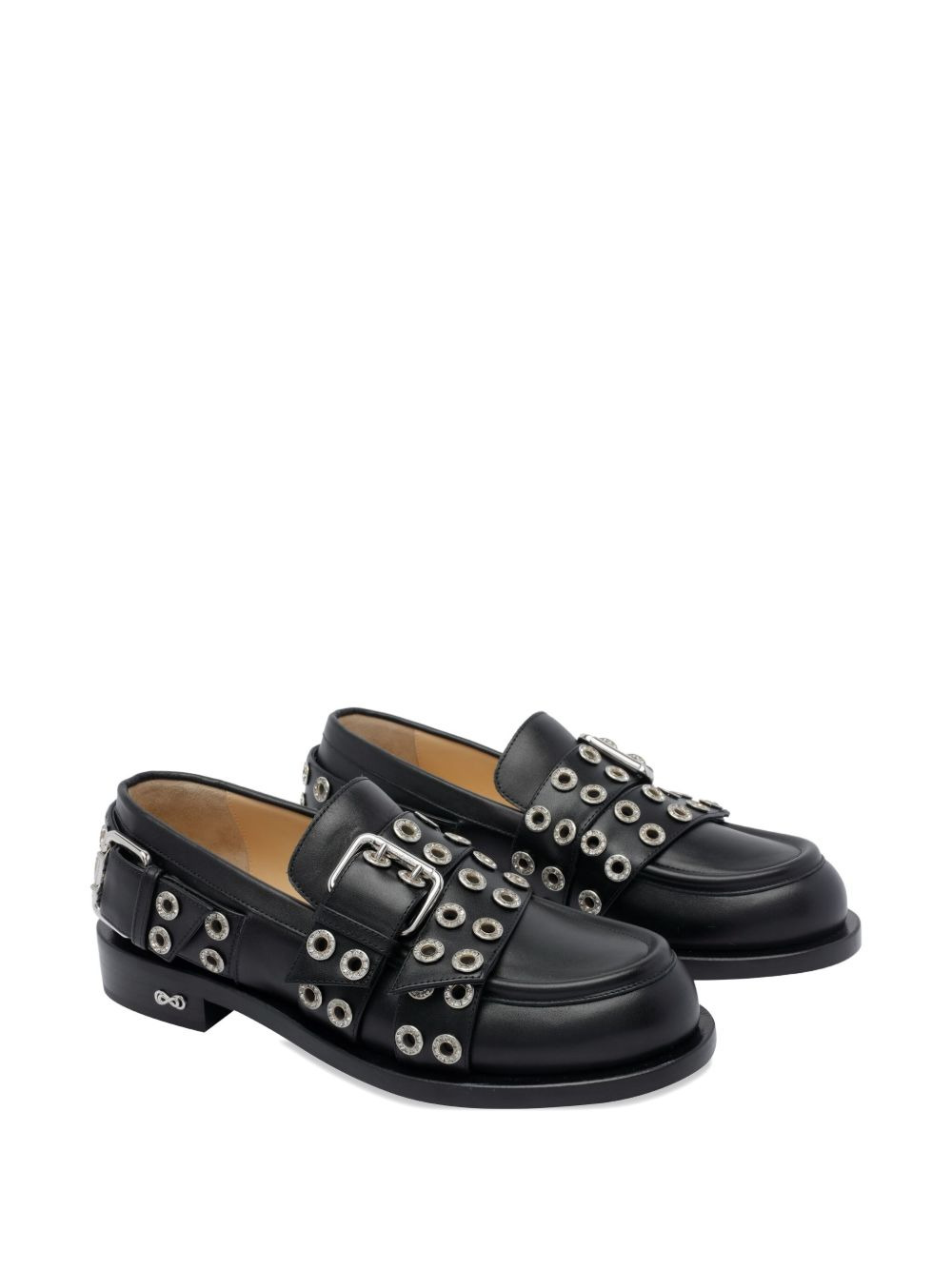 30mm buckle-detail eyelet loafers - 2