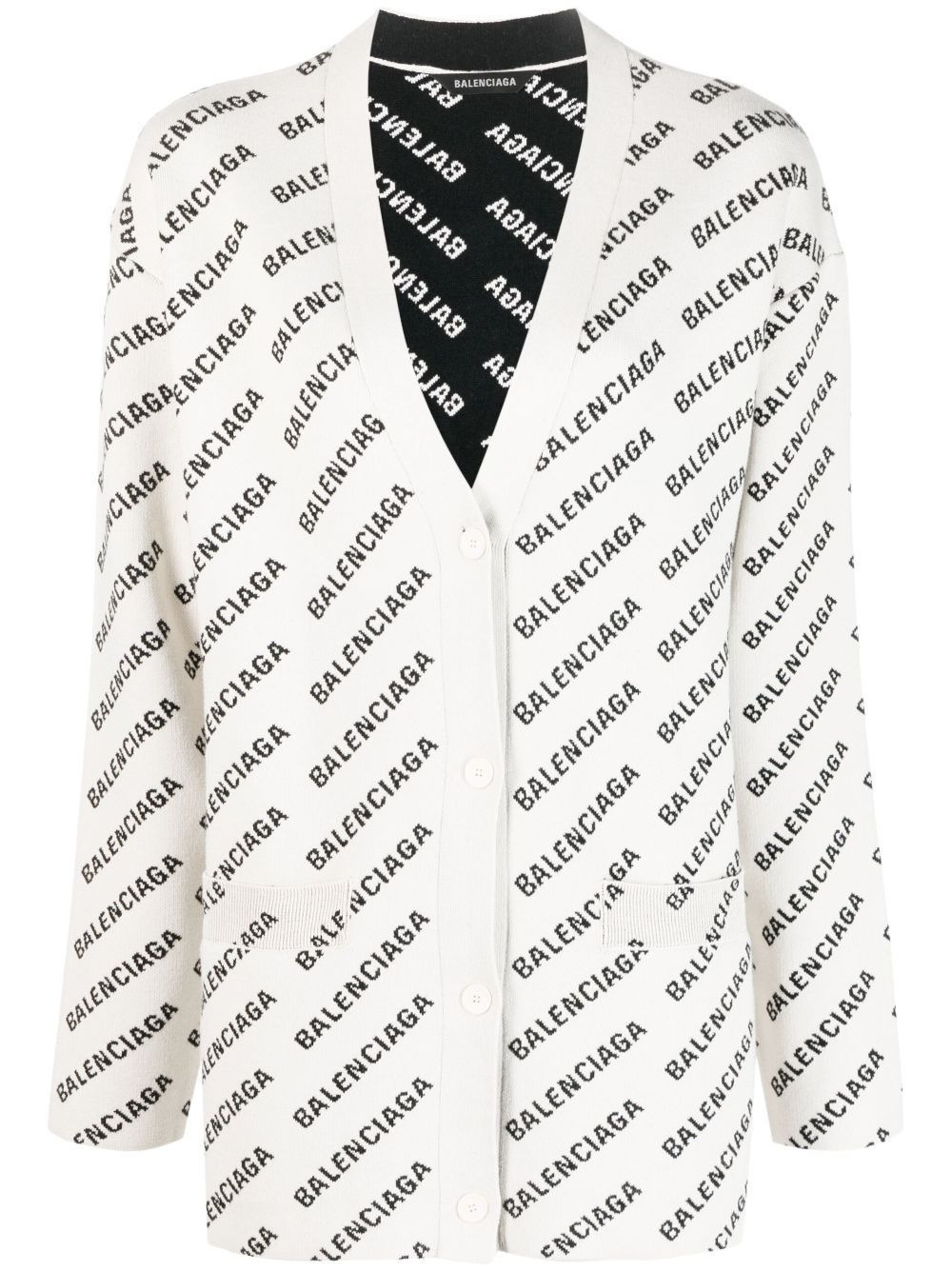 logo-print cardigan - 1