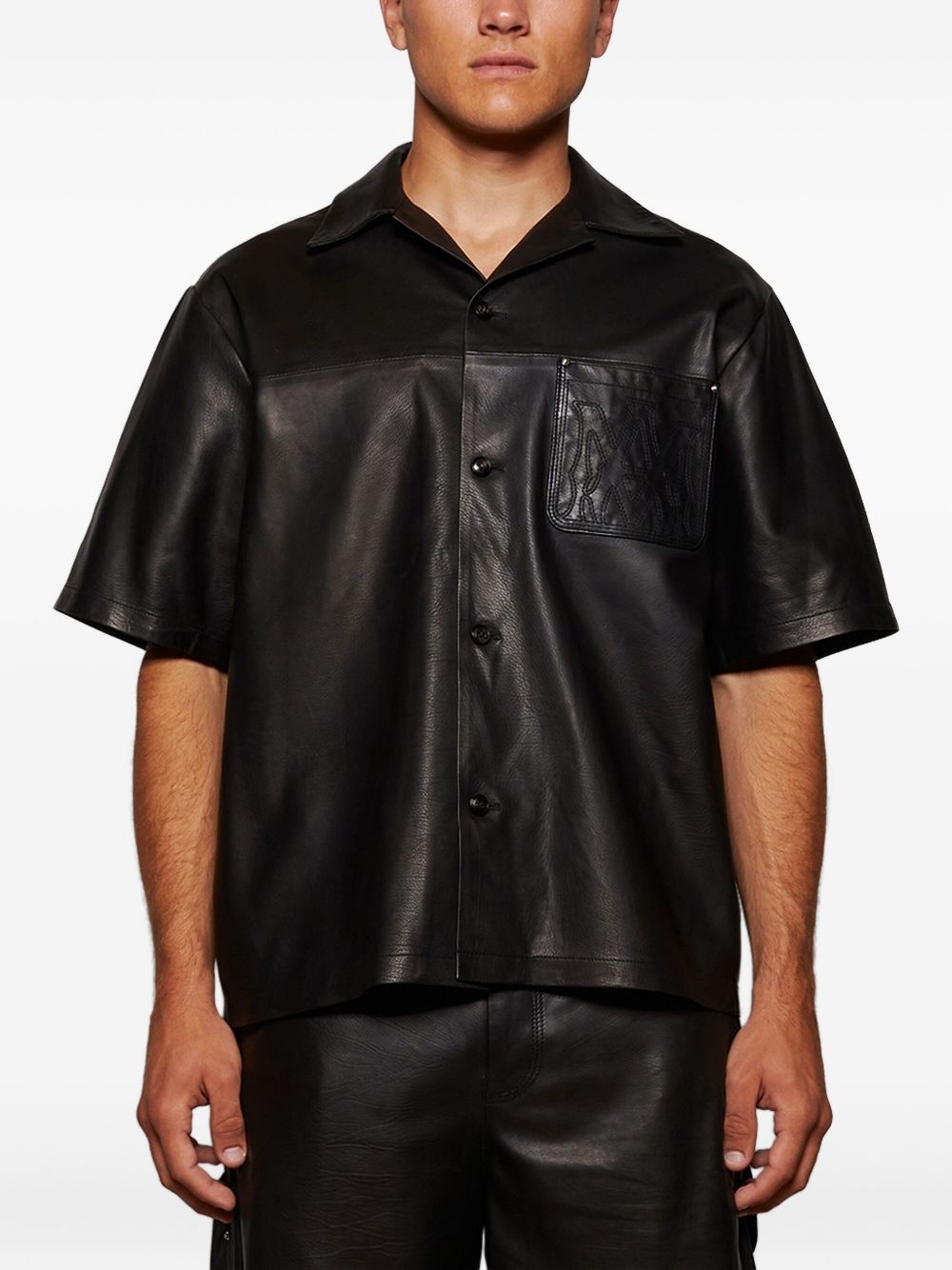 MA embroidery leather shirt - 3