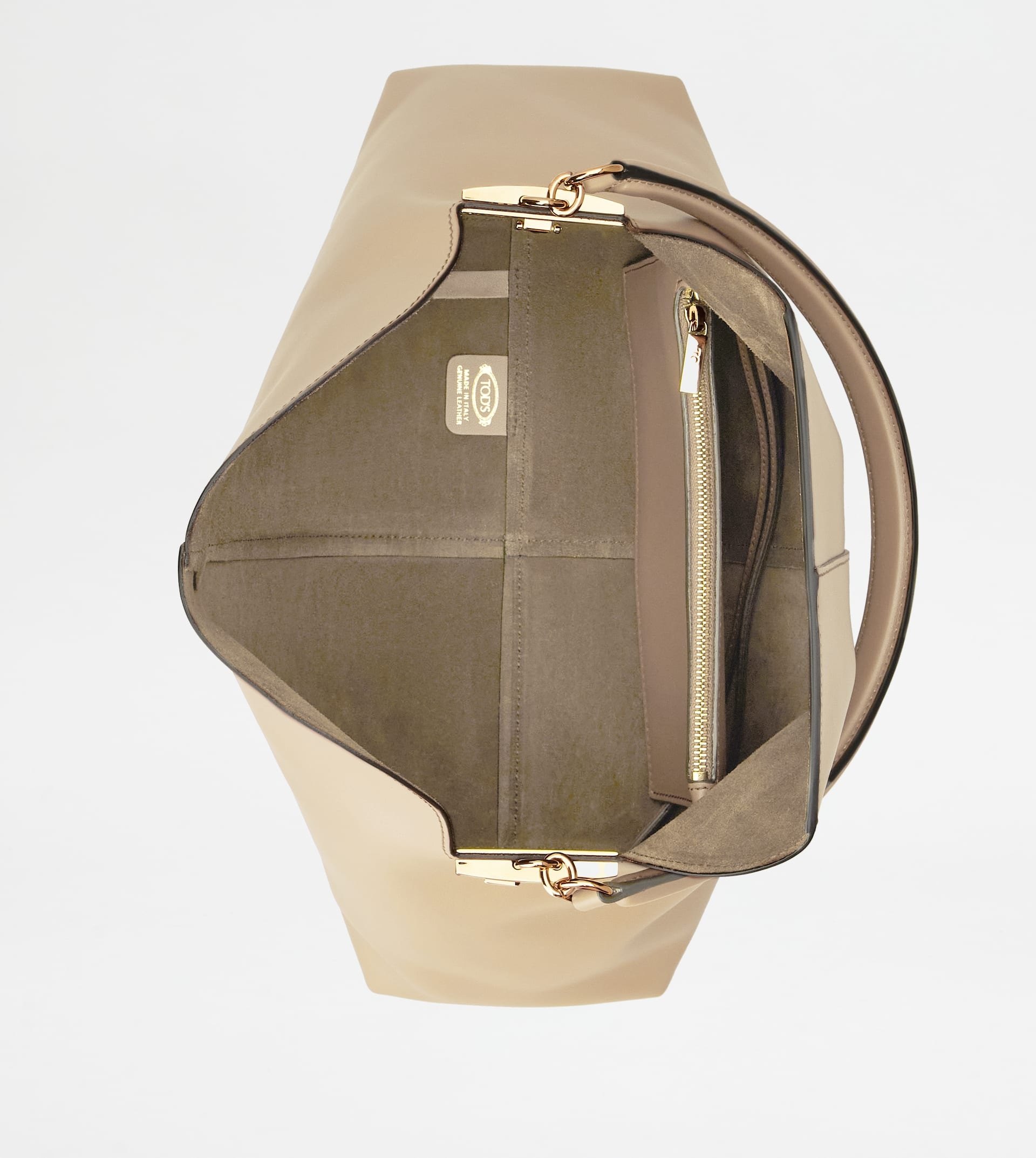 TOD'S T CASE SHOULDER BAG IN LEATHER SMALL - BEIGE - 4