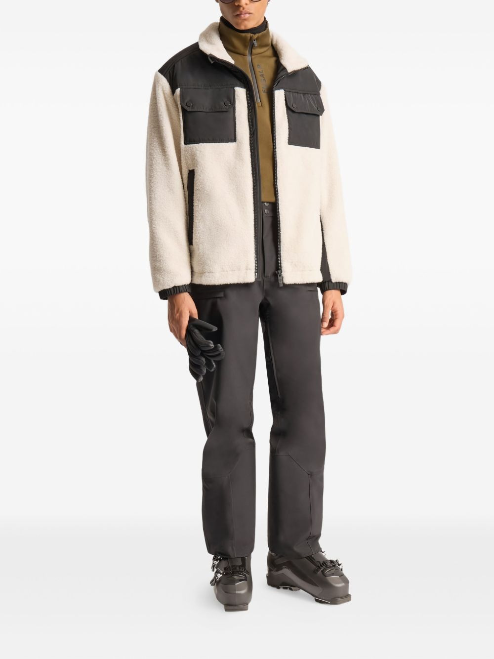 fleece panelled jacket - 2