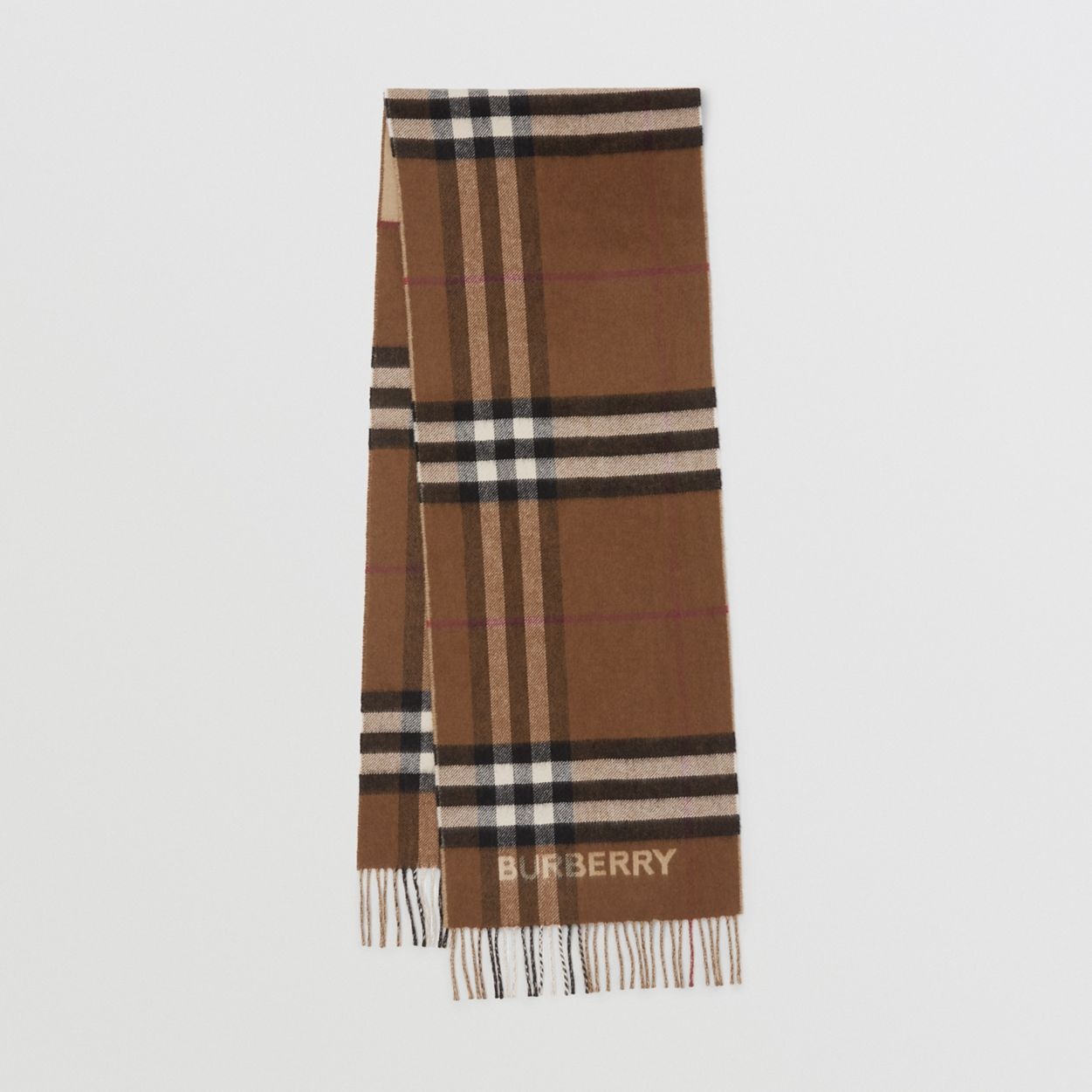 Contrast Check Cashmere Scarf - 1