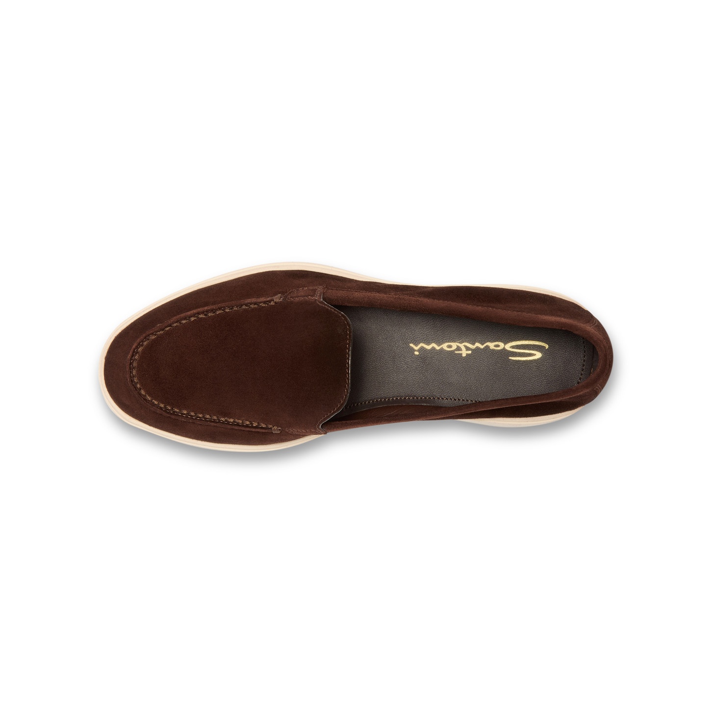 Women's dark brown suede loafer - 4