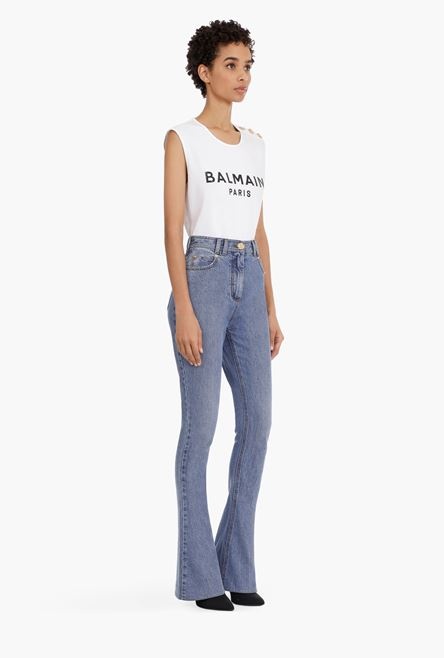 High waist denim bootcut jeans - 7