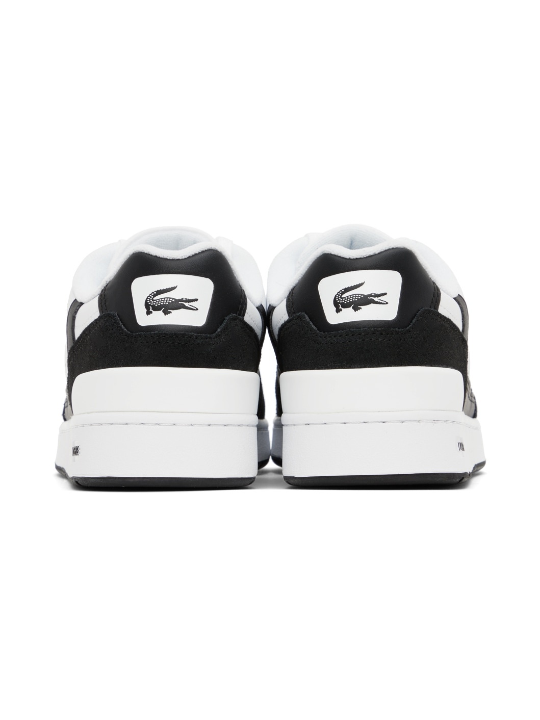 White & Black T-Clip Leather Sneakers - 2