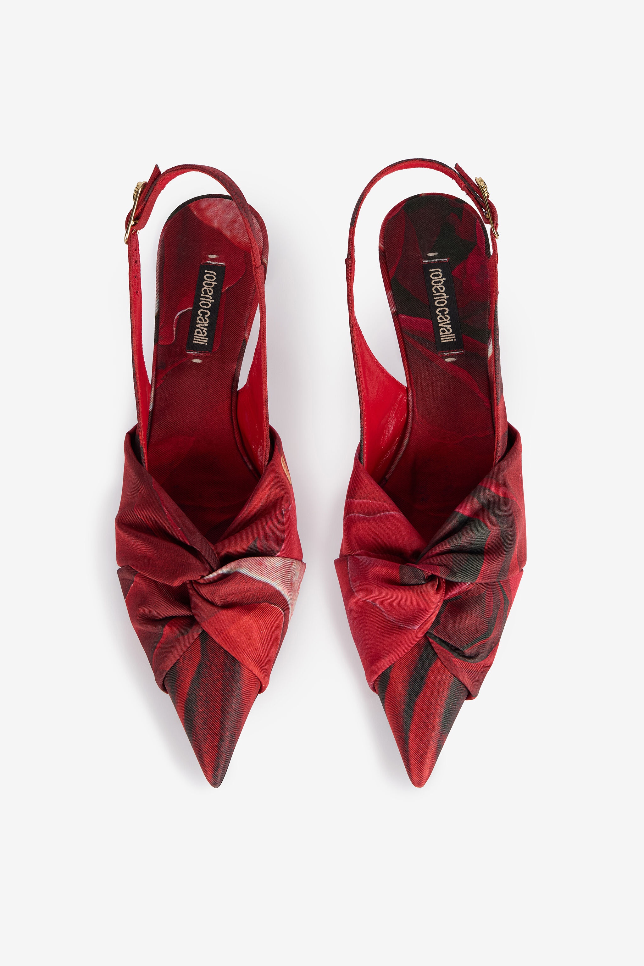 Rose Print Slingbacks With Knotted Detail - 5