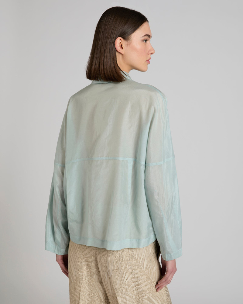 Wide fit shirt in silk and cotton muslin 3