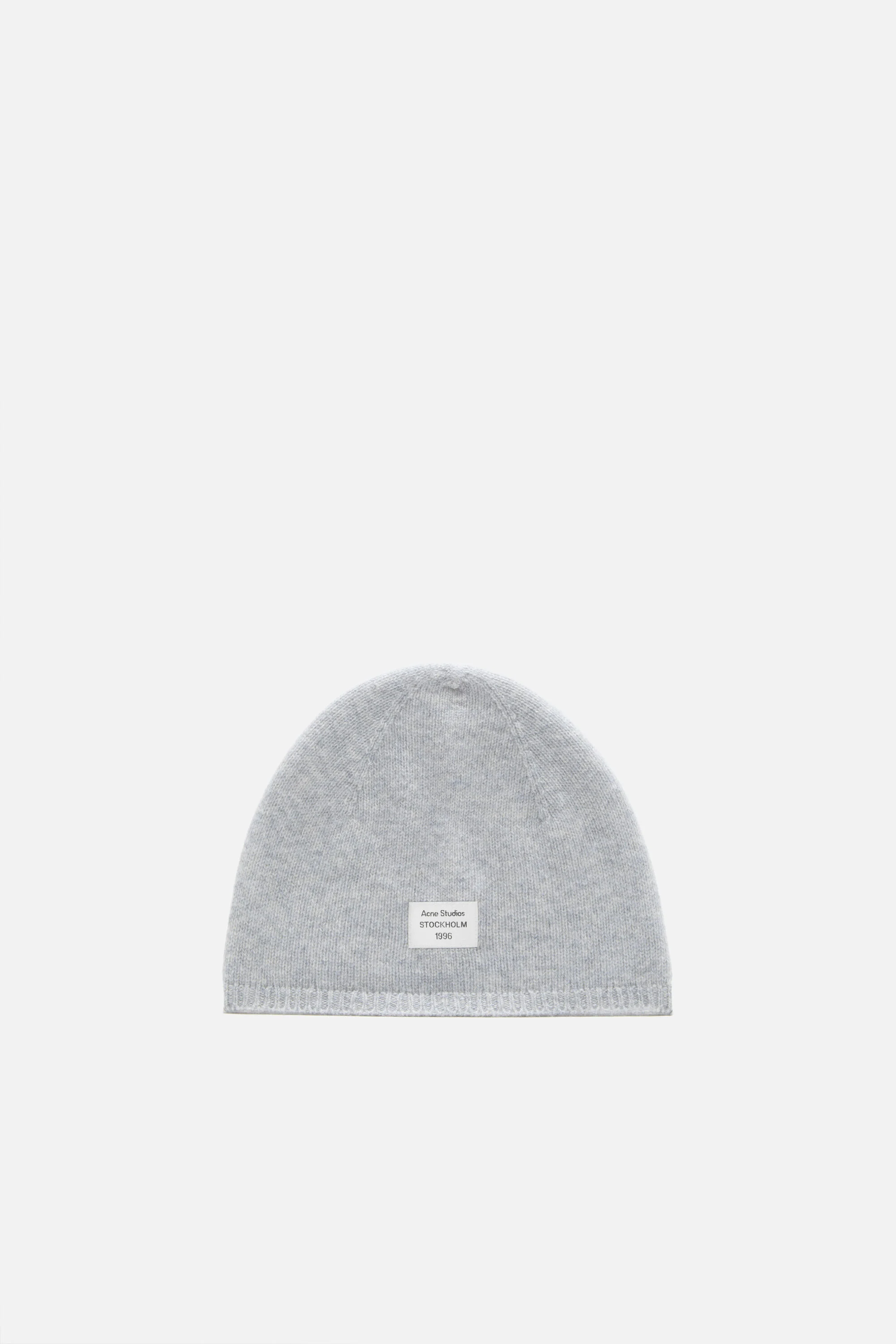 Cashmere beanie with logo - Cold grey melange - 1