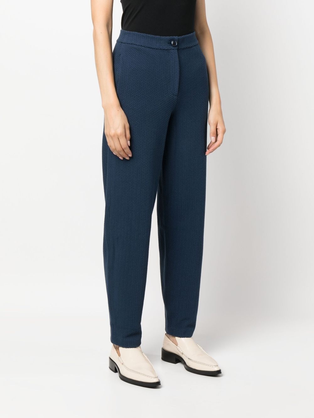 chevron-jacquard mid-rise trousers - 3