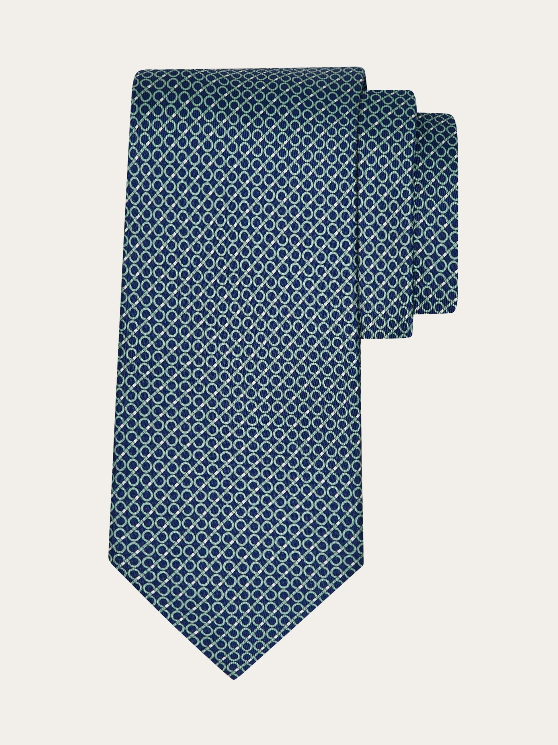 Gancini regimental print silk tie - 1