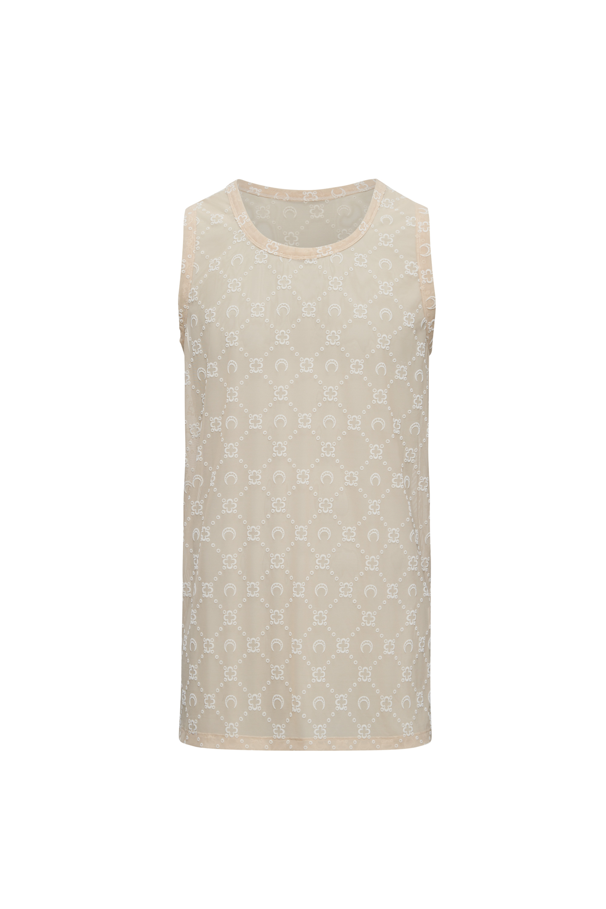 Moonogram Mesh Flock Tank Top - 1