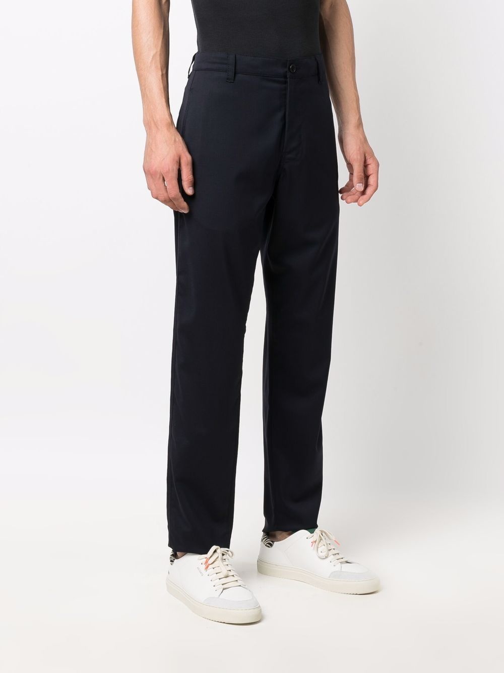 twill straight-leg trousers - 3