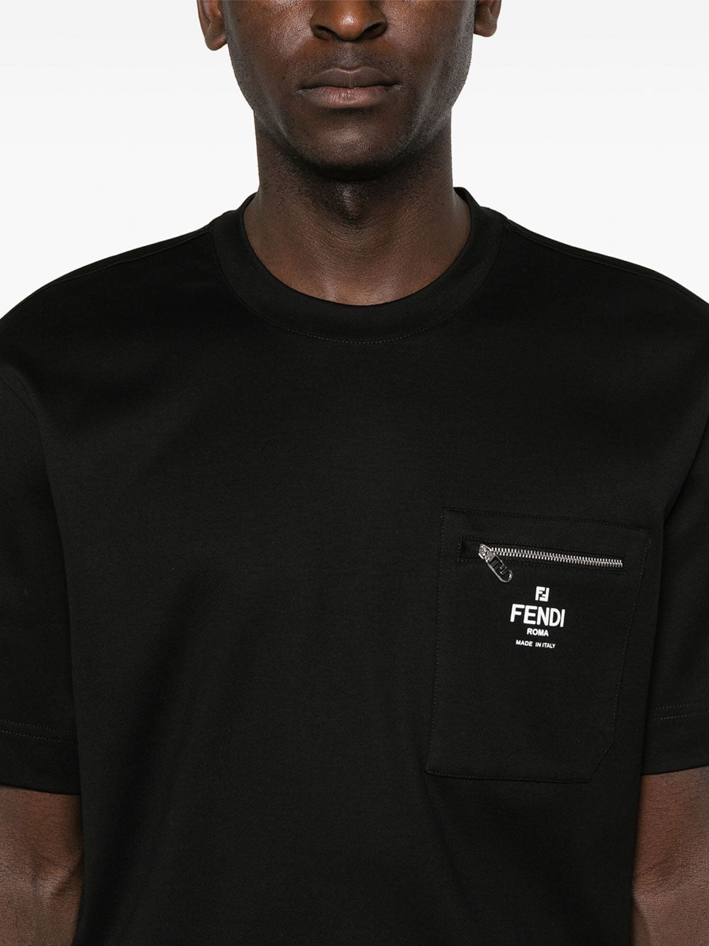 Zip-Detail Fendi Roma Cotton T-Shirt - 3