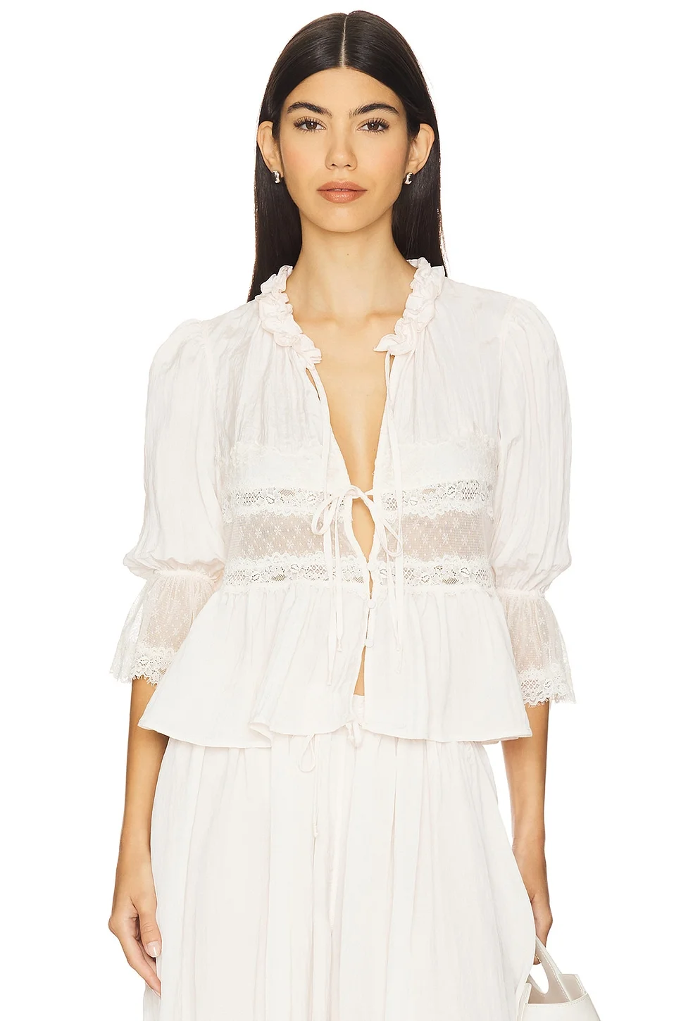x Intimately FP Forever Young Bed Jacket In White Alyssum - 1
