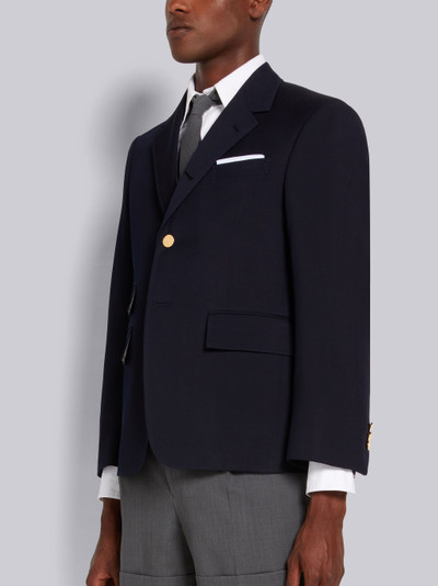 Thom Browne Navy Wool Pique Suiting Single Vent Jacket outlook