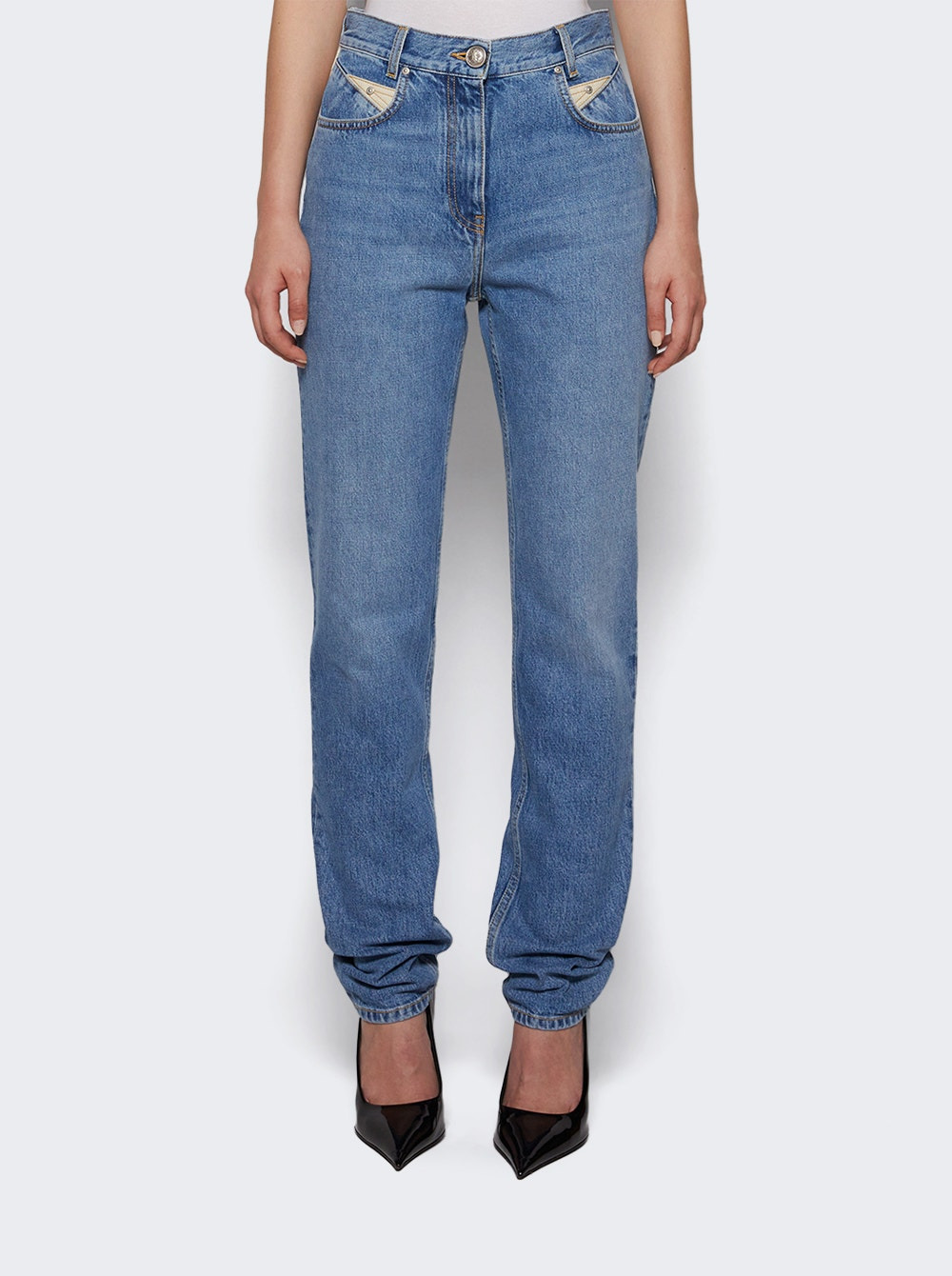 Slim Fit Denim Pants Denim Blue - 2
