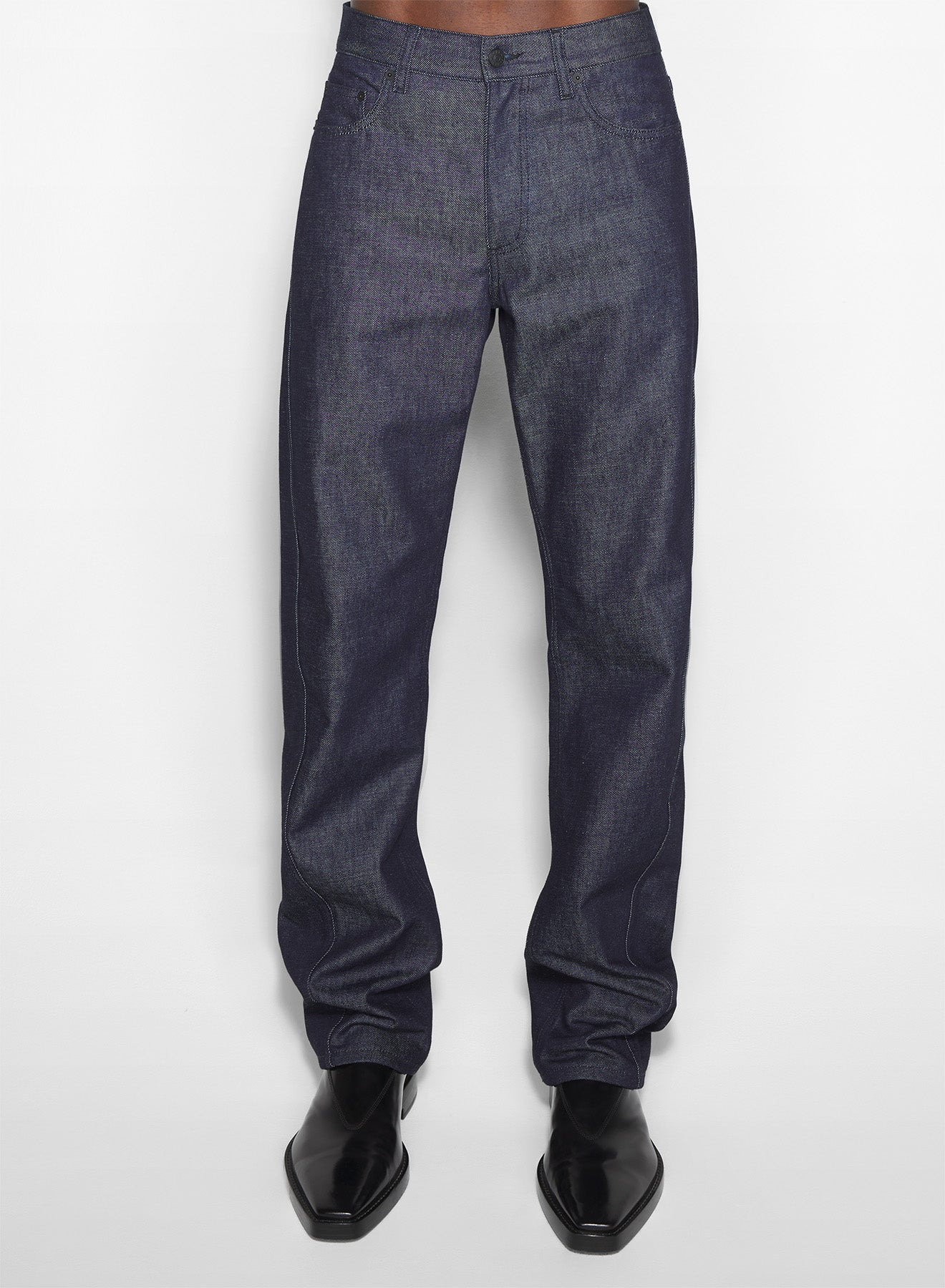 straight raw denim jeans - 2