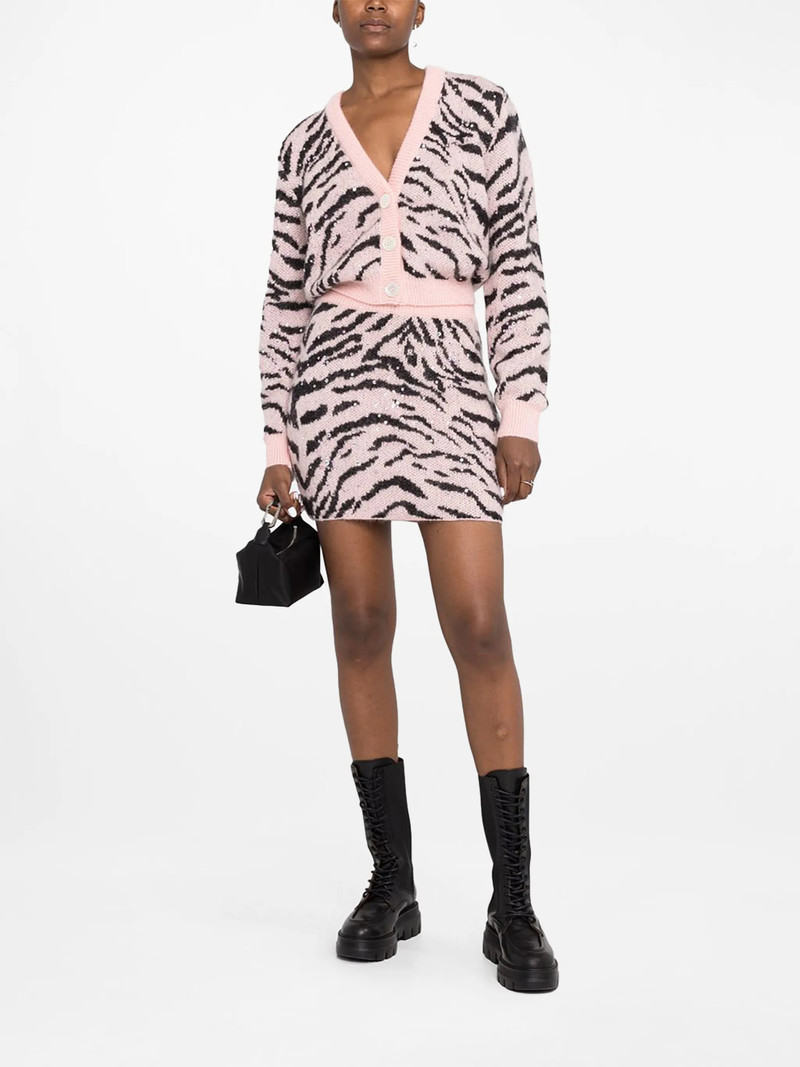 Alessandra Rich animal-pattern knit cardigan outlook