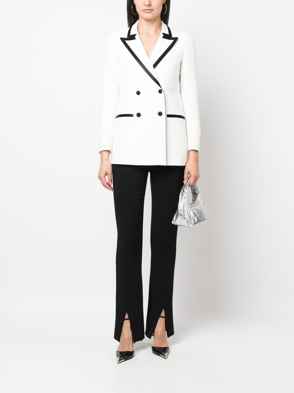 contrasting-trim detail blazer - 2