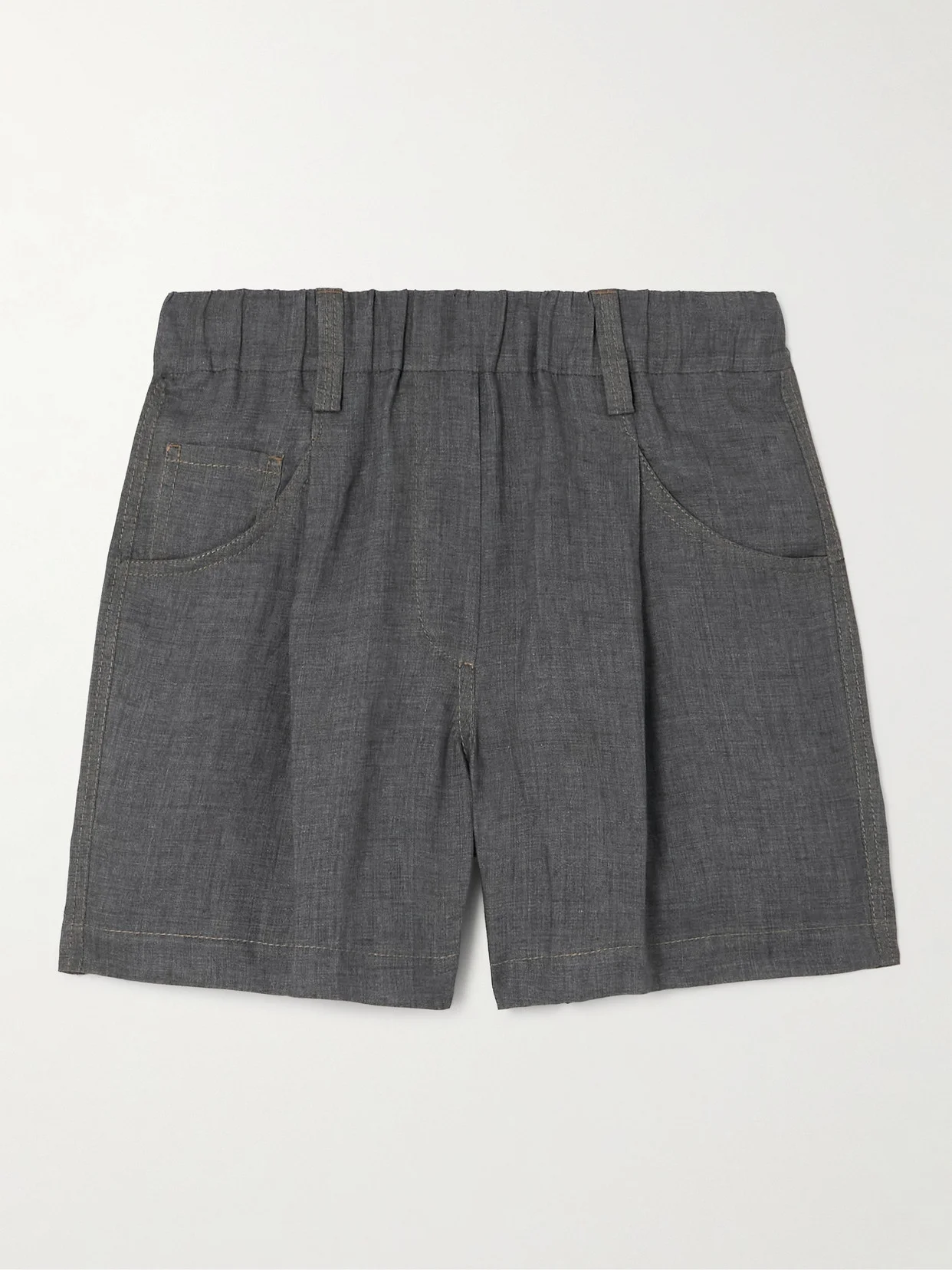 Pleated Linen Shorts - 1