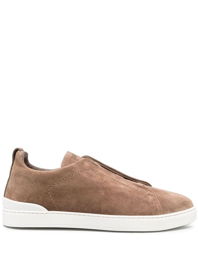 ZEGNA Triple Stitch Suede Sneakers outlook