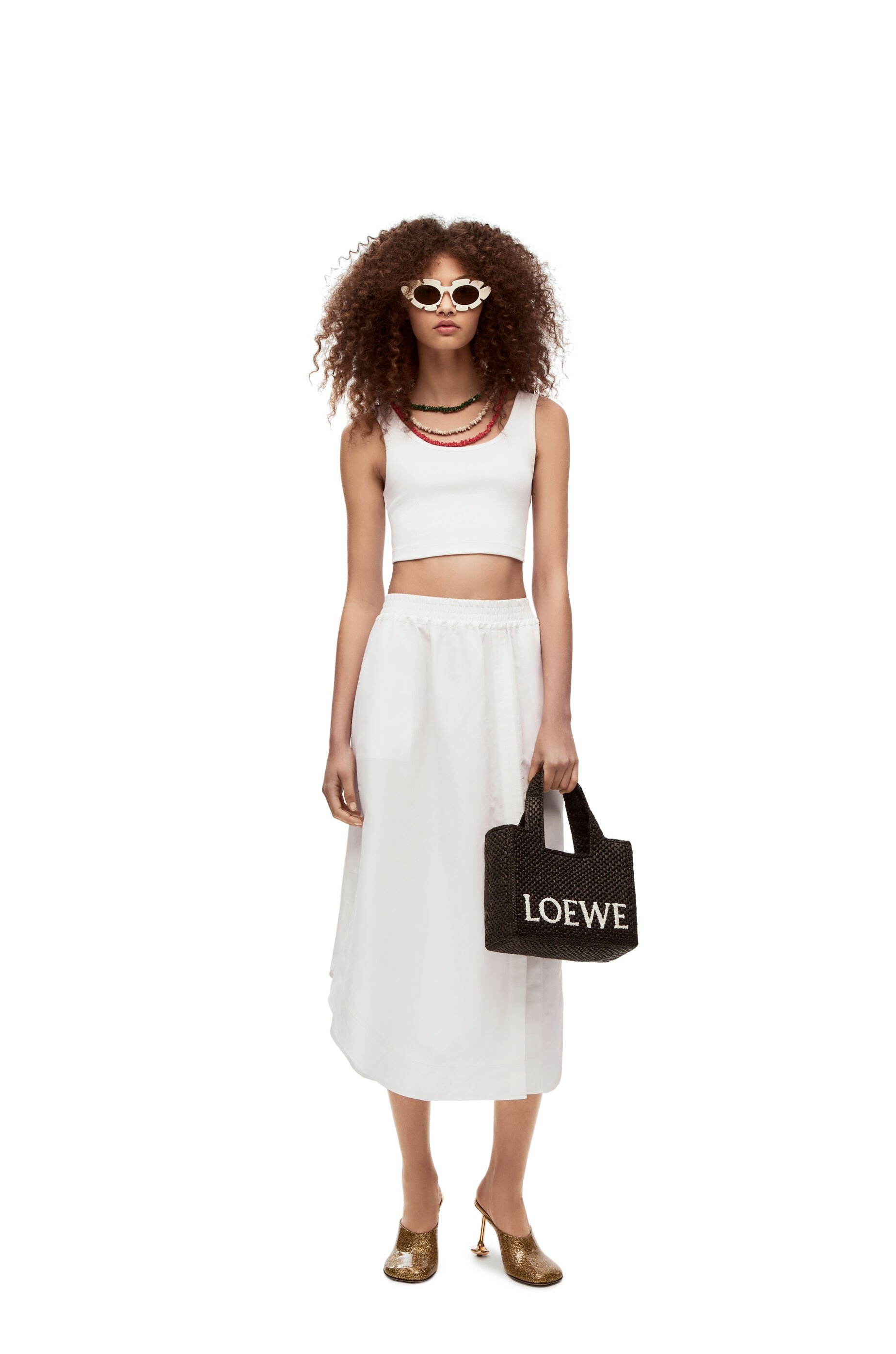 Midi skirt in viscose and linen - 2