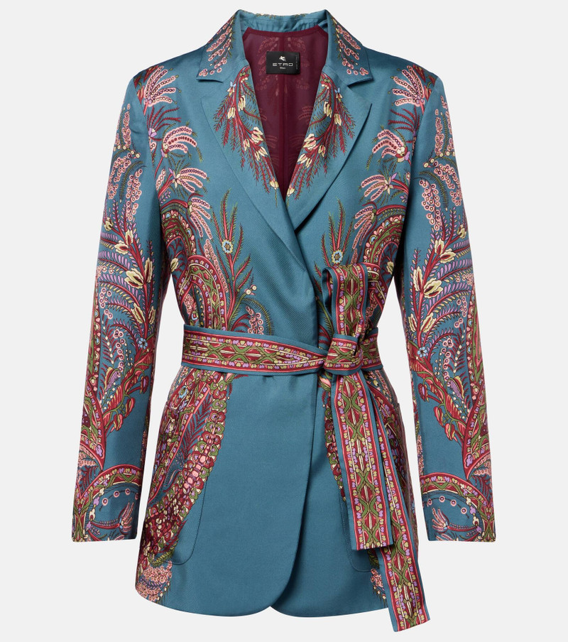 Floral printed silk blazer 1