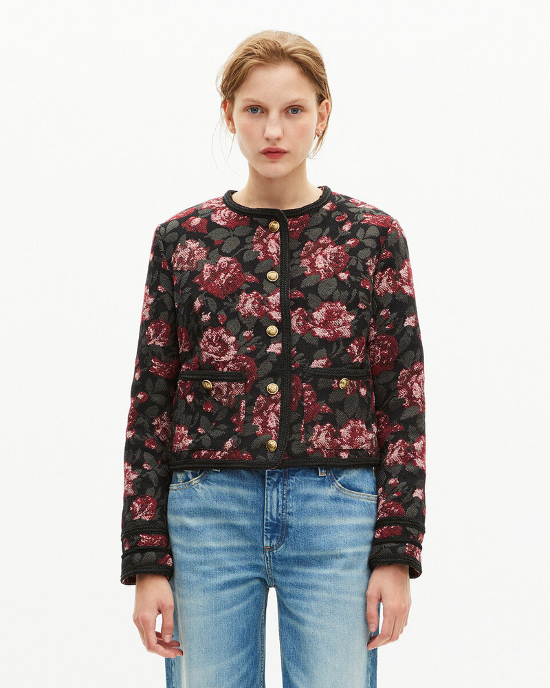 BURGUNDY PINK JACQUARD JACKET 4