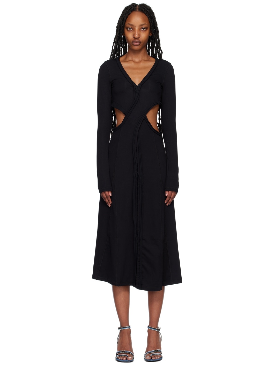 Black D-Hilly Midi Dress - 1