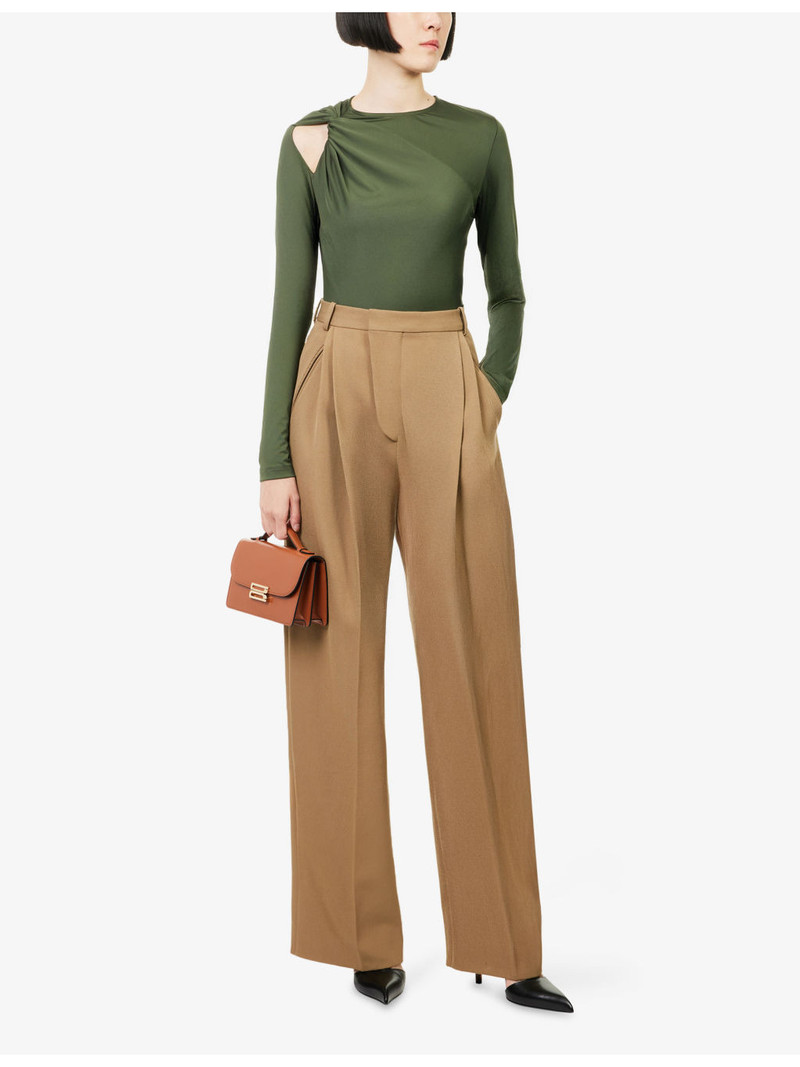 Victoria Beckham Charlee Wide-Leg High-Rise Wool Trousers outlook