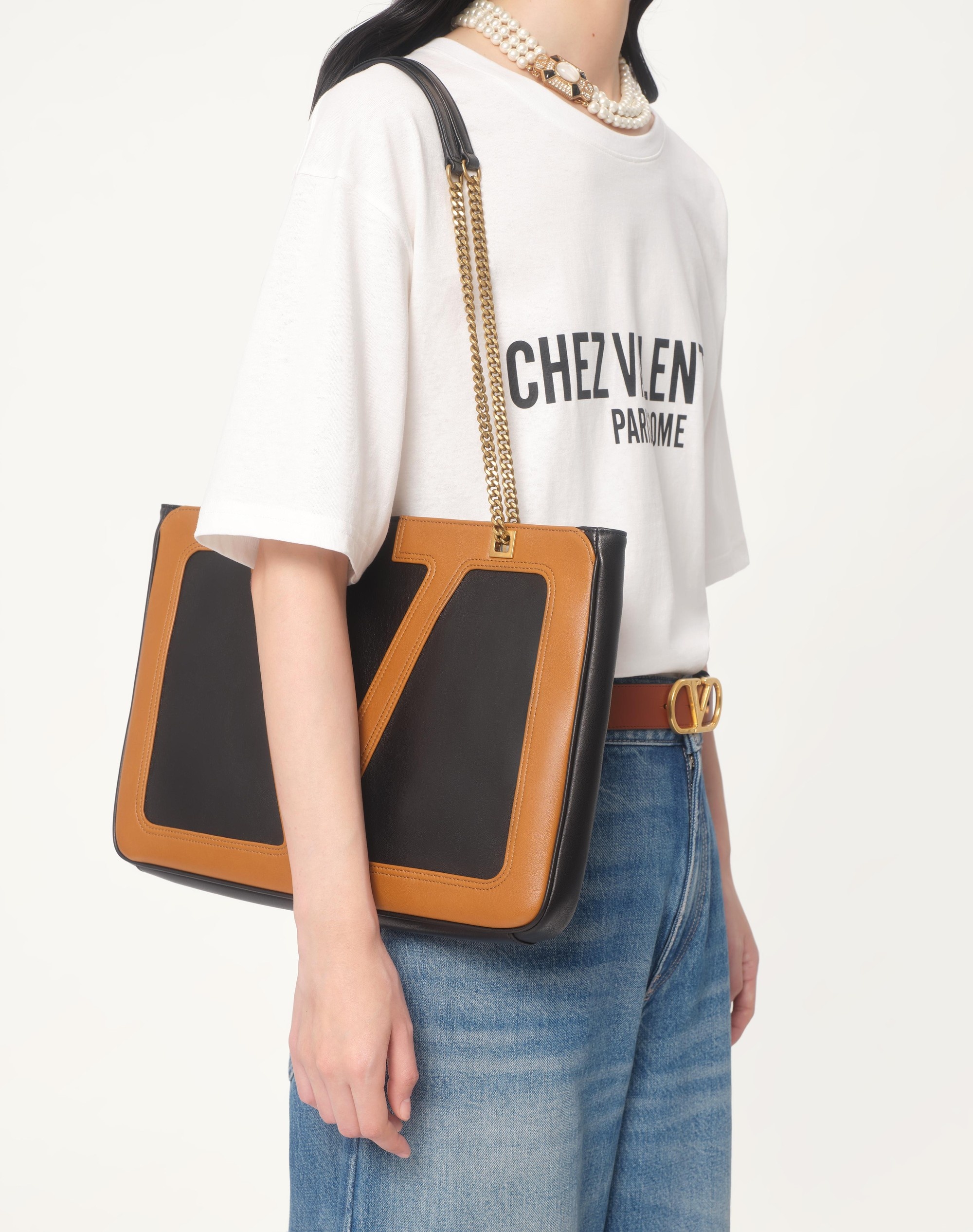 JERSEY COTTON T-SHIRT WITH CHEZ VALENTINO PRINT - 3