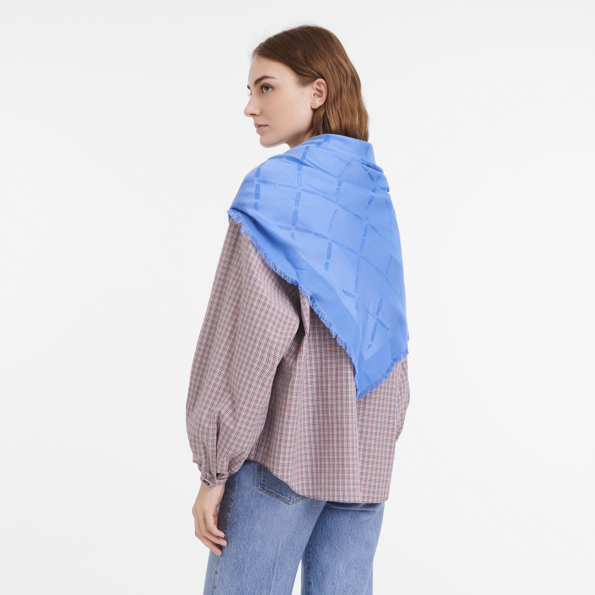 Roseau Shawl Cobalt - Silk Blend - 2