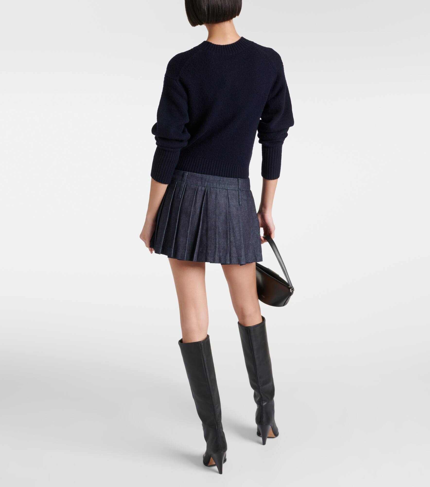 Blake pleated denim miniskirt - 3