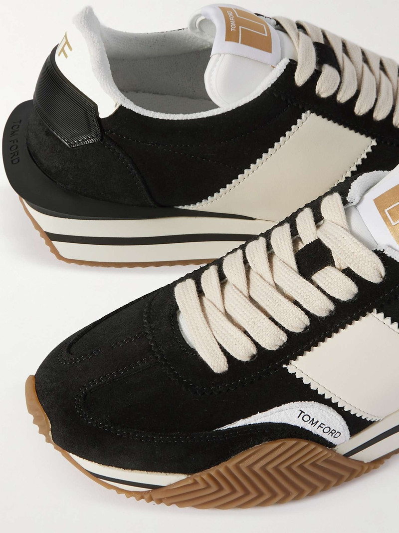 James Rubber-Trimmed Leather, Suede and Nylon Sneakers 6