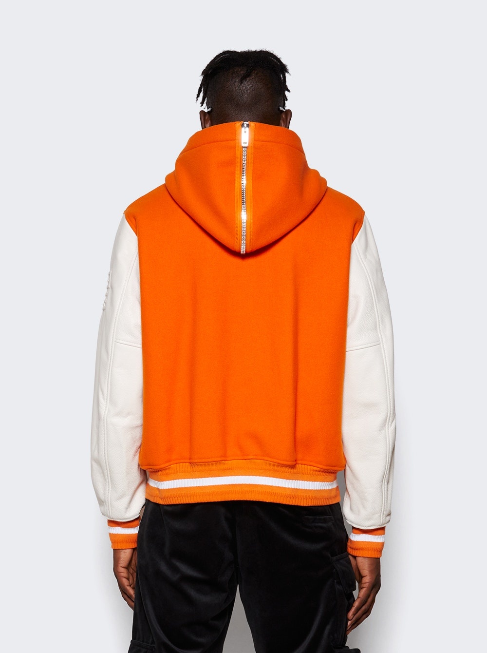 Wool And Leather Varsity Jacket Orange - 5