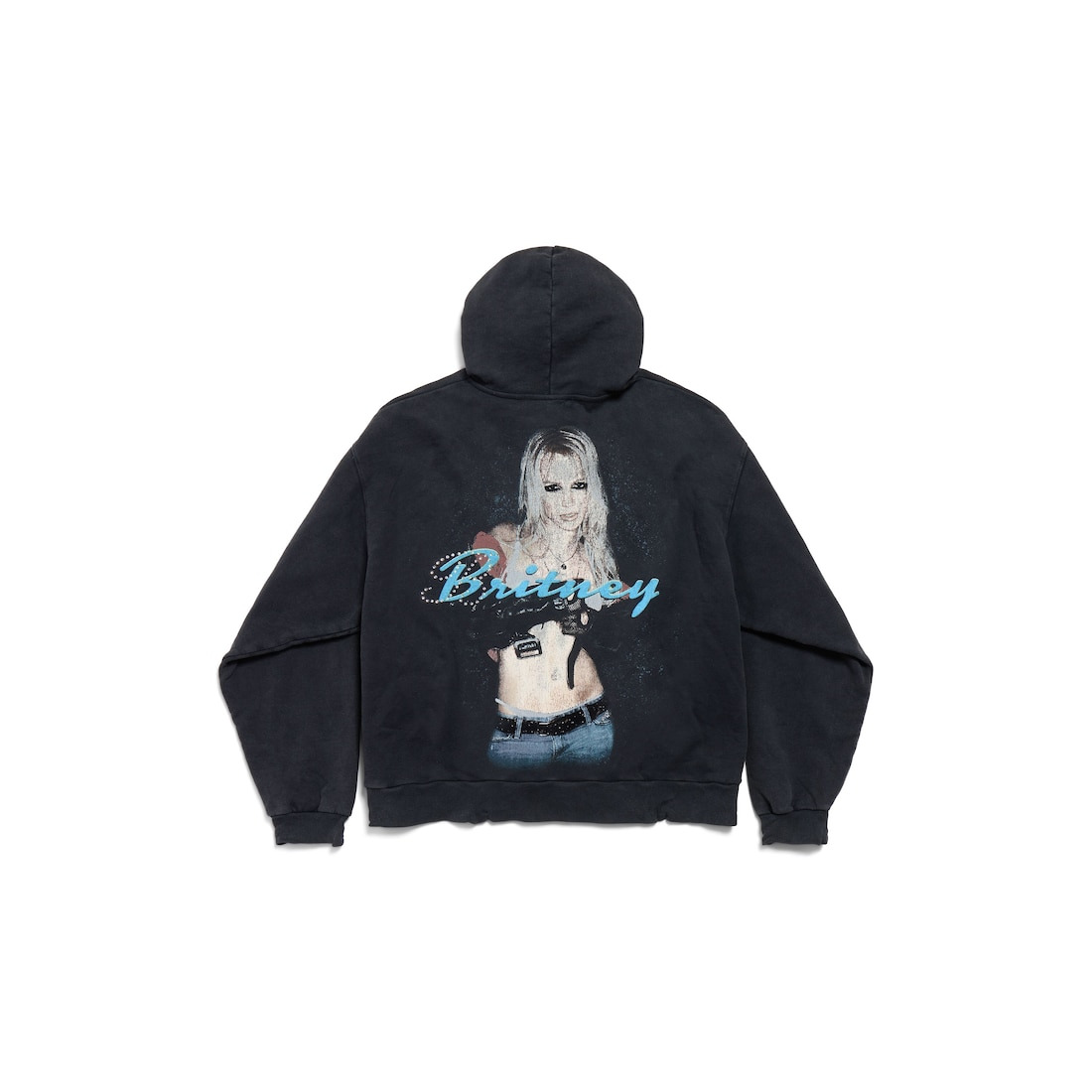 Balenciaga Music | Britney Spears Series Oversized Zip-up Hoodie in Faded Black /blue - 6
