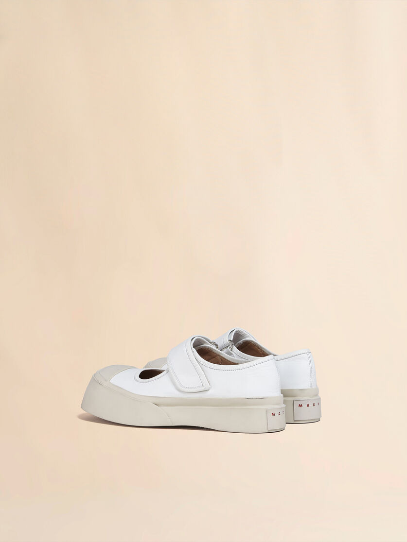 WHITE CALF LEATHER PABLO MARY-JANE SNEAKER - 3
