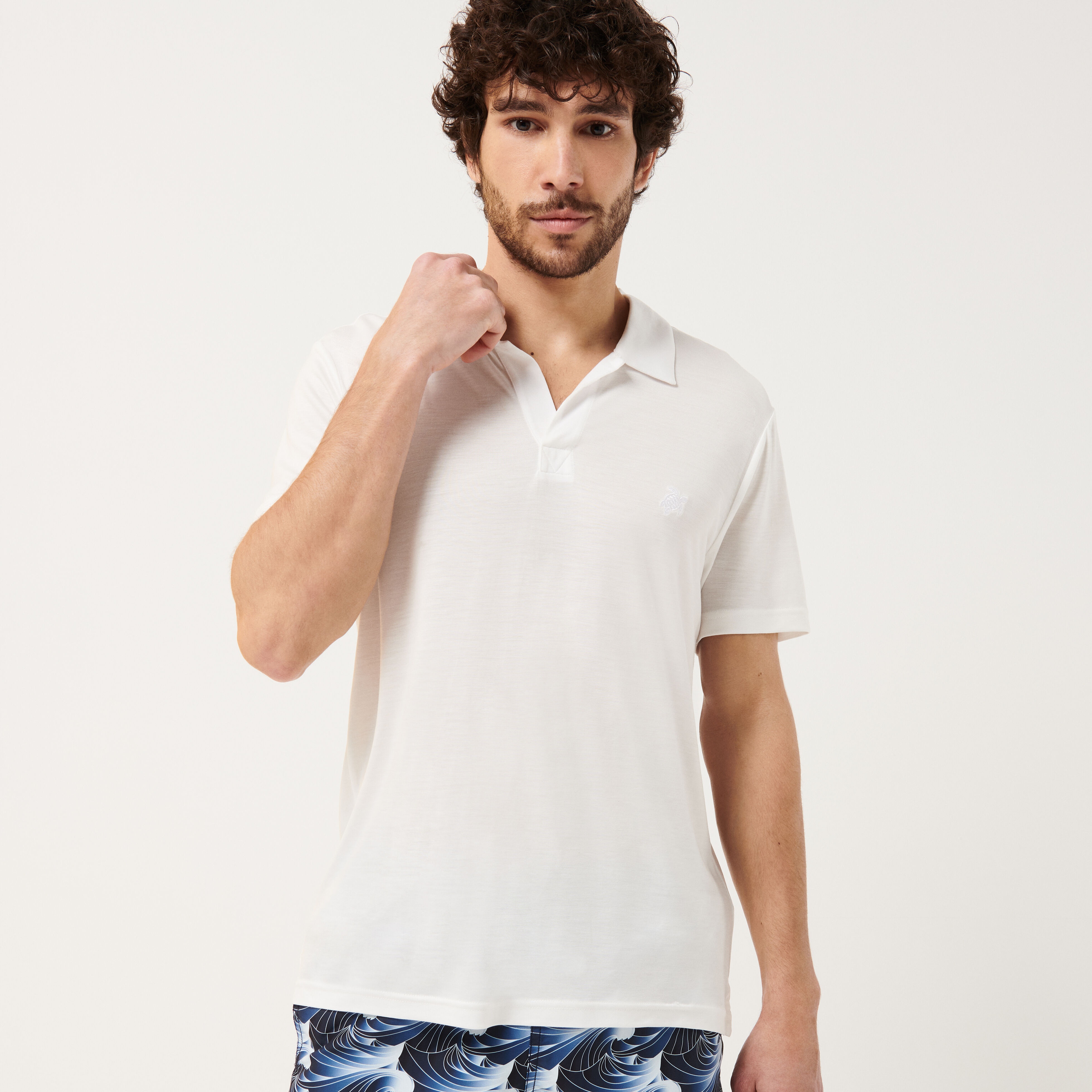 Men Tencel Polo Shirt Solid - 3