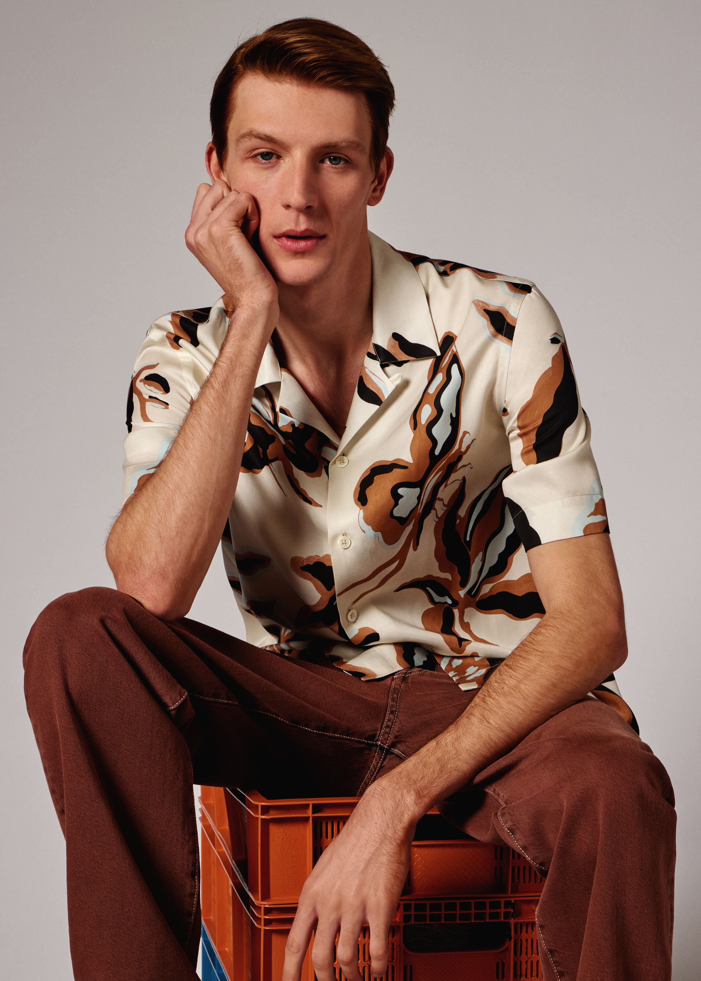 Ecru 'Bohemia' Print Short-Sleeve Shirt - 9