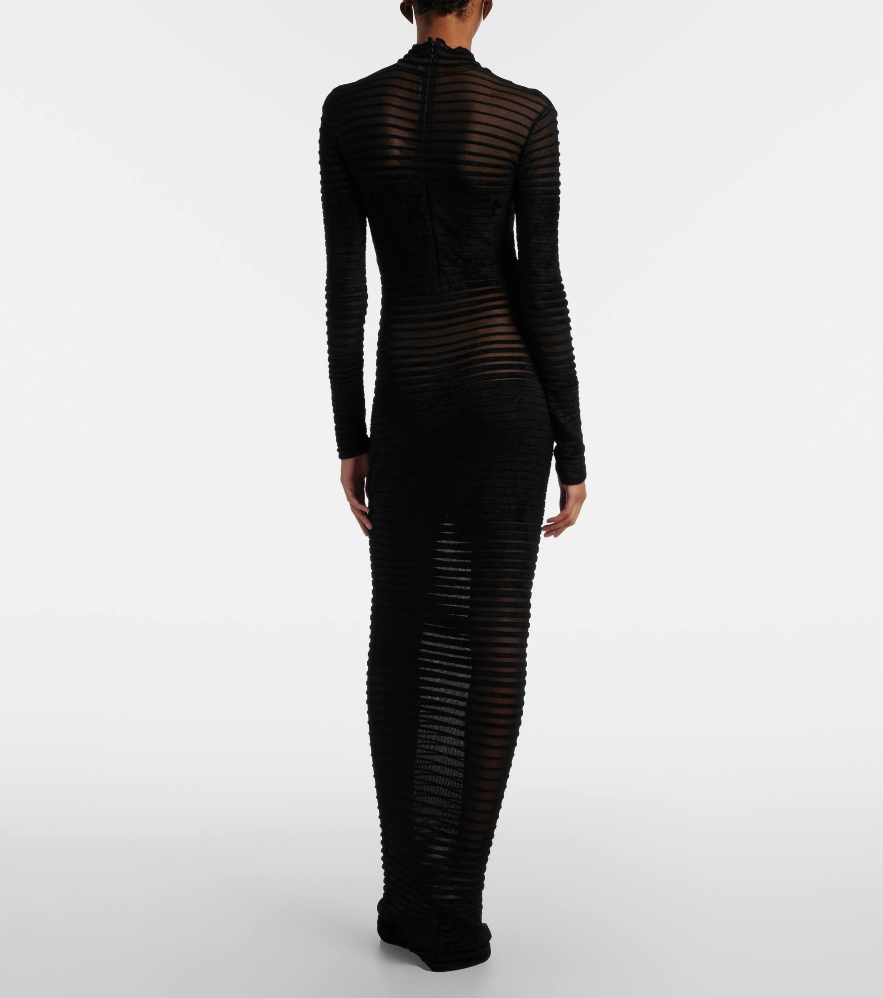Semi-sheer gown - 3