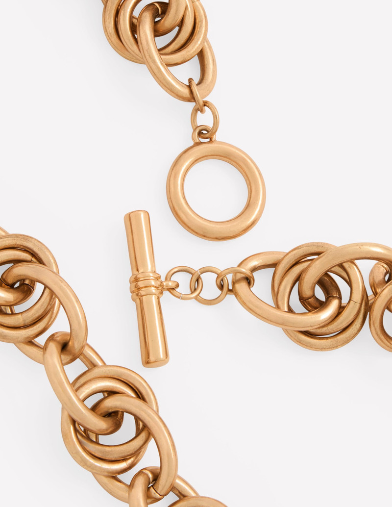 Double Twist Chain Necklace-Gold Colour 3