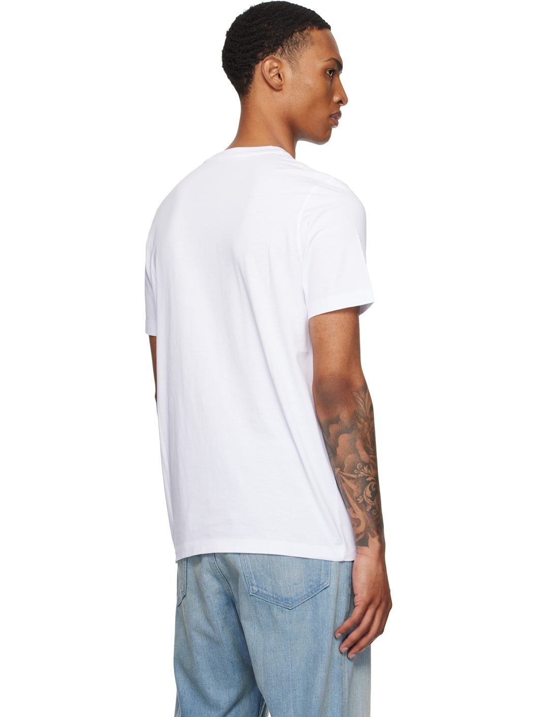 Three-Pack White Logo Patch Cotton T-shirts - 3