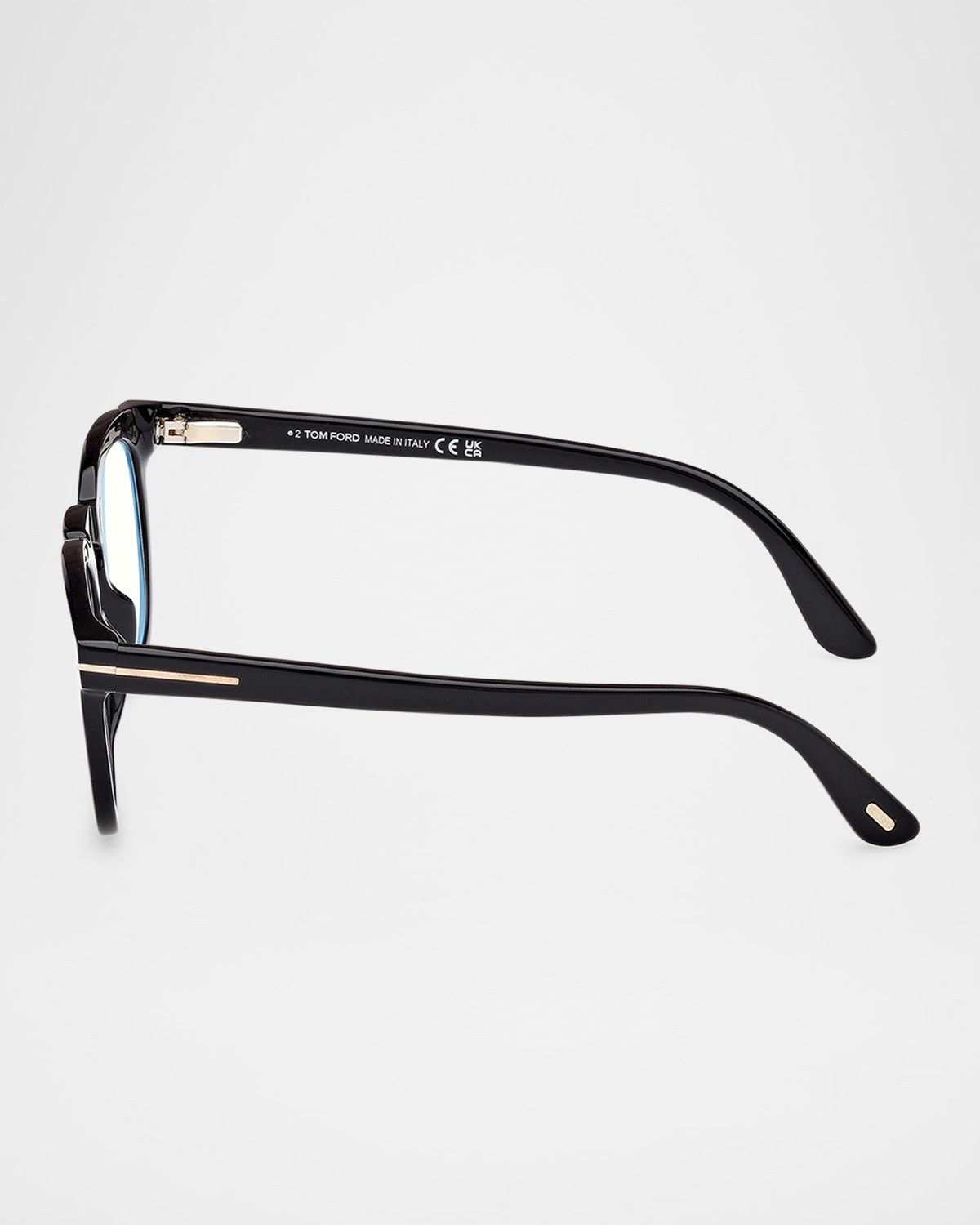 Men's FT5993-BM Round Blue-Block Optical Frames with Magnetic Sunglasses Clip - 4