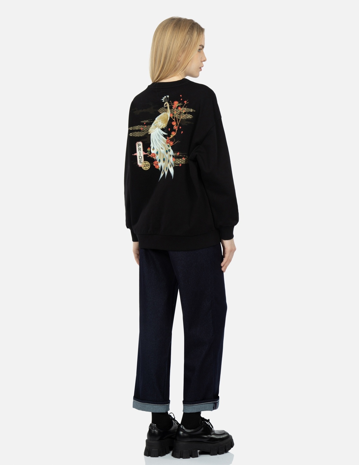 TSUBAKI KAMON APPLIQUÉ WIDE-LEG JEANS - 3